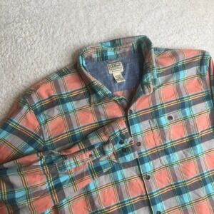 L.L. Bean Beanflex‎ all season mens flannel shirt plaid work pocket xl